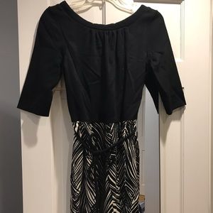 Milly black dress with printed skirt size 10